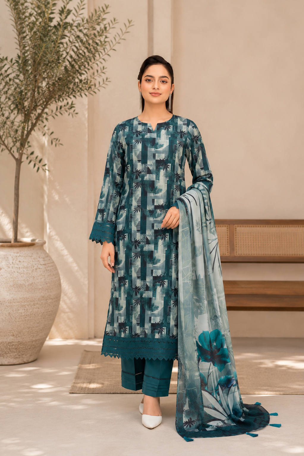 3 Piece Lawn Suit (Pret)